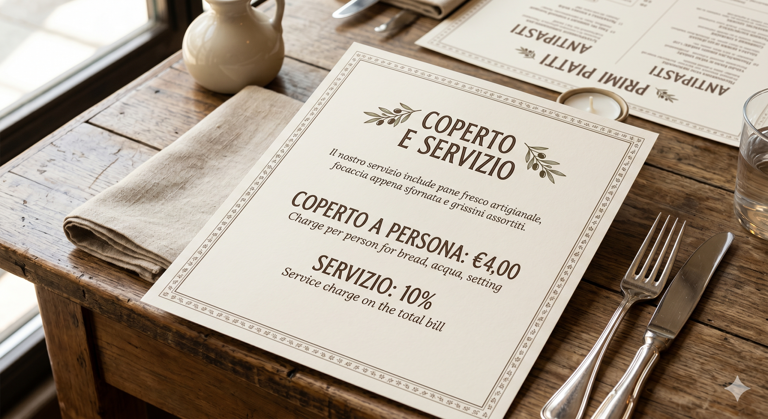 Coperto e Servizio