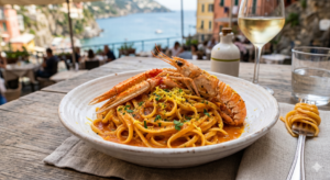 Linguine in Assoluto di Scampi La Caupona Osteria del Mare Pioppi (Salerno)